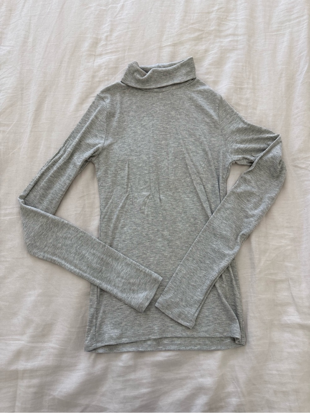 Joah Brown Gray Turtleneck Long Sleeve Top
